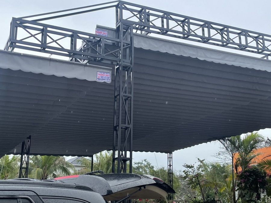 Báo giá làm mái che bạt kéo Hà Nội 2024, thi công lắp đặt giá rẻ